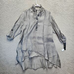IC by Connie K Shirt Dress Womens Size Small Gray Long Sleeves‎ Tunic